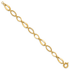 Leslie's 10k Polished and Textured Link Bracelet - Image 2
