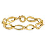 Leslie's 10k Polished and Textured Link Bracelet - Image 3