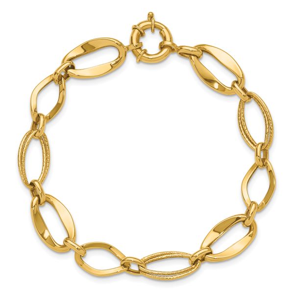 Leslie's 10k Polished and Textured Link Bracelet - Image 4
