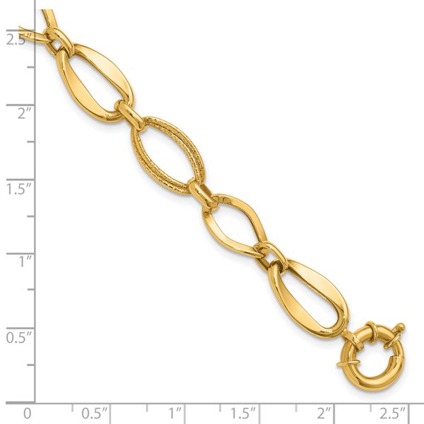 Leslie's 10k Polished and Textured Link Bracelet - Image 5