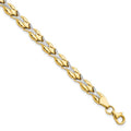 Leslie's 10k w/White Rhodium Polished/Diamond-cut Bracelet