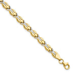 Leslie's 10k w/White Rhodium Polished/Diamond-cut Bracelet