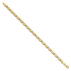 Leslie's 10k w/White Rhodium Polished/Diamond-cut Bracelet - Image 2