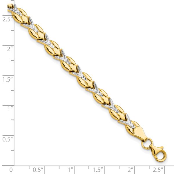 Leslie's 10k w/White Rhodium Polished/Diamond-cut Bracelet - Image 4