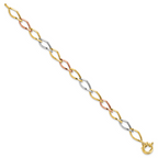 Leslie's 10k Tri-color Polished Link Bracelet - Image 2