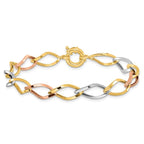 Leslie's 10k Tri-color Polished Link Bracelet - Image 3
