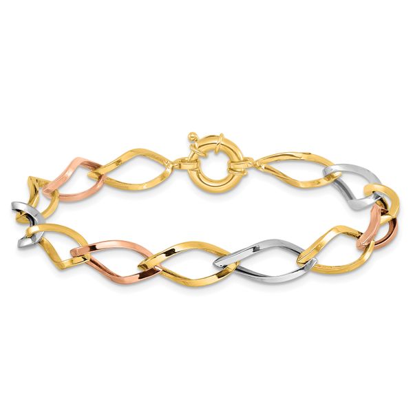 Leslie's 10k Tri-color Polished Link Bracelet - Image 3