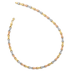 10k Tri-color Polished and Brushed D/C Necklace - Image 2