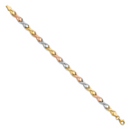 Leslie's 10k Tri-color Polished / Brushed and Diamond-cut Bracelet - Image 2