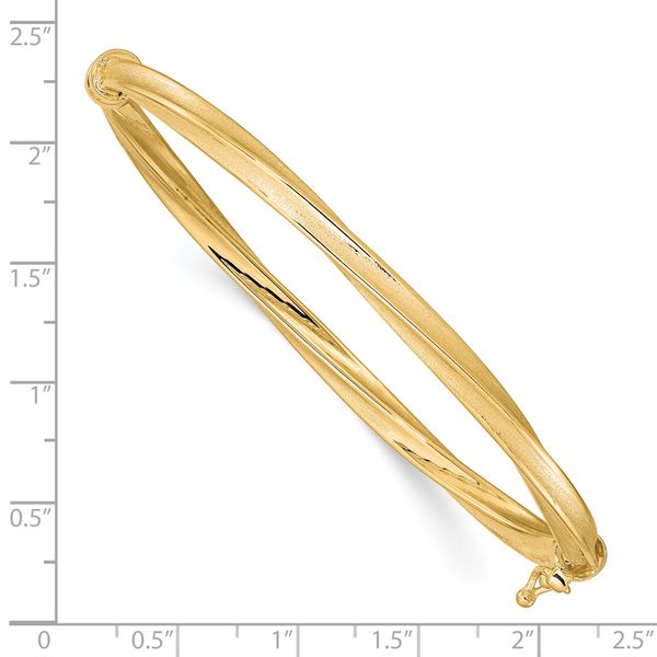 Leslie's 10k Polished and Brushed Hinged Bangle - Image 3