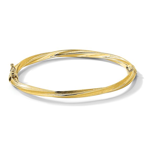 Leslie's 10k Polished and Brushed Hinged Bangle - Image 5