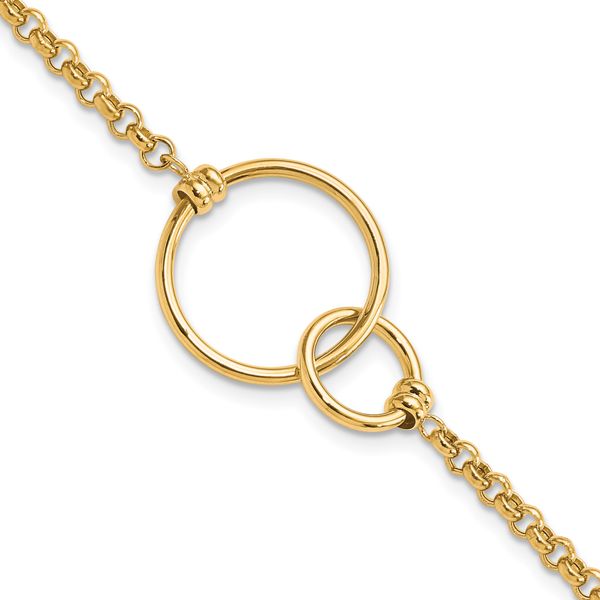 Leslie's 10k Polished interlocking Circles Link Bracelet
