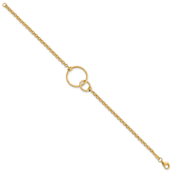 Leslie's 10k Polished interlocking Circles Link Bracelet - Image 2