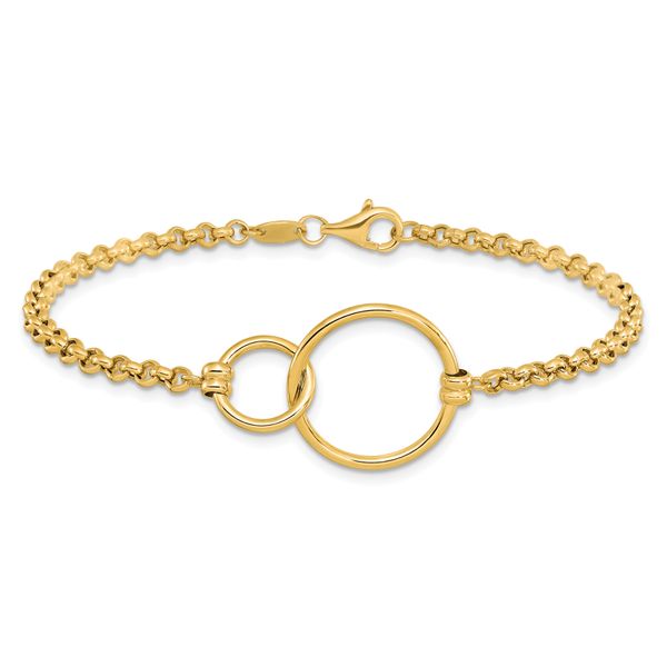 Leslie's 10k Polished interlocking Circles Link Bracelet - Image 3