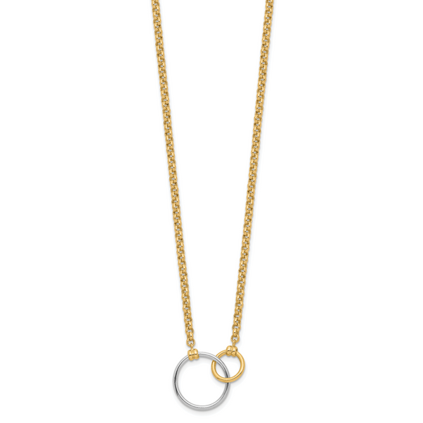 Leslie's 10k Two-tone Polished Link Necklace - Image 2
