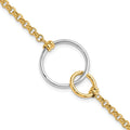 Leslie's 10k Two-tone Polished interlocking Circles Link Bracelet