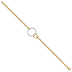 Leslie's 10k Two-tone Polished interlocking Circles Link Bracelet - Image 2