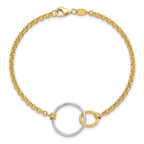 Leslie's 10k Two-tone Polished interlocking Circles Link Bracelet - Image 4