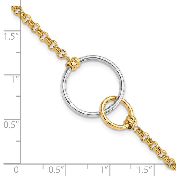 Leslie's 10k Two-tone Polished interlocking Circles Link Bracelet - Image 5
