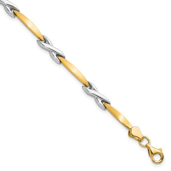 Leslie's 10k Two-tone Polished and Brushed Bracelet