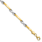 Leslie's 10k Two-tone Polished and Brushed Bracelet
