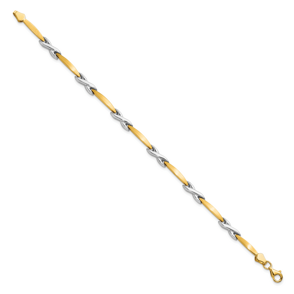 Leslie's 10k Two-tone Polished and Brushed Bracelet - Image 2