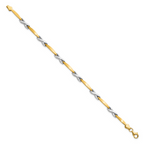 Leslie's 10k Two-tone Polished and Brushed Bracelet - Image 2