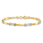 Leslie's 10k Two-tone Polished and Brushed Bracelet - Image 3