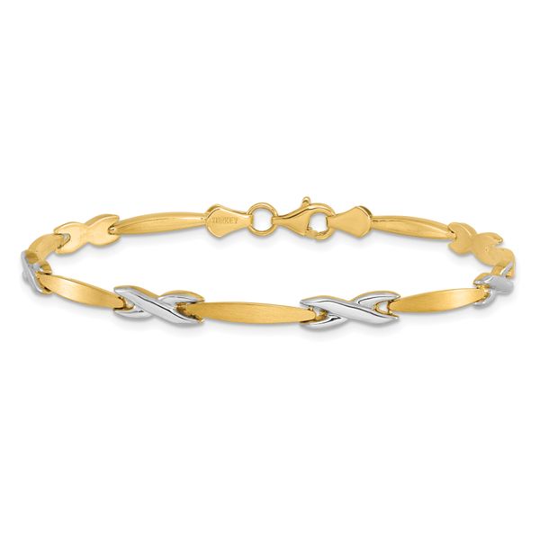 Leslie's 10k Two-tone Polished and Brushed Bracelet - Image 3