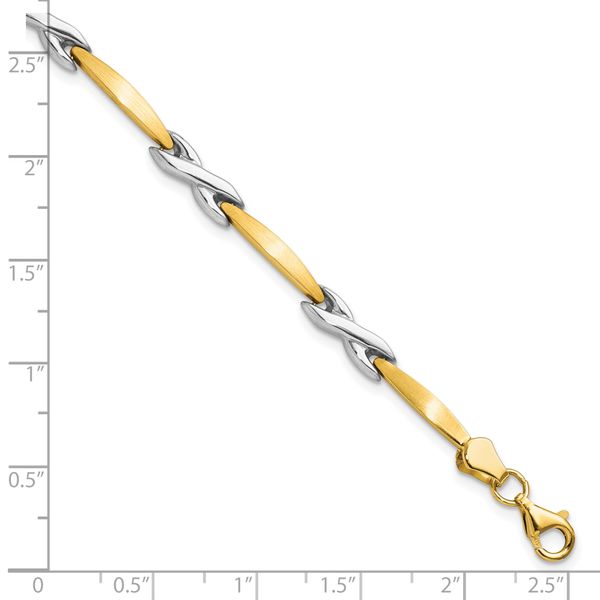 Leslie's 10k Two-tone Polished and Brushed Bracelet - Image 4