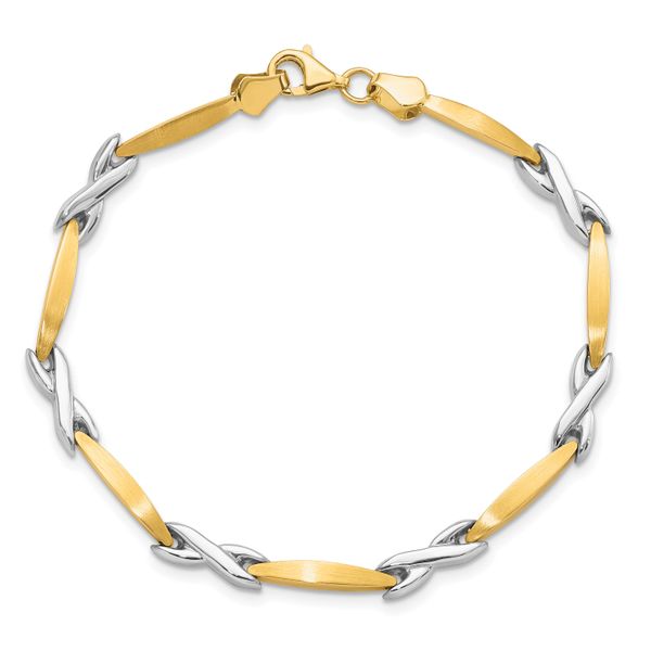 Leslie's 10k Two-tone Polished and Brushed Bracelet - Image 5