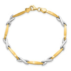 Leslie's 10k Two-tone Polished and Brushed Bracelet - Image 5