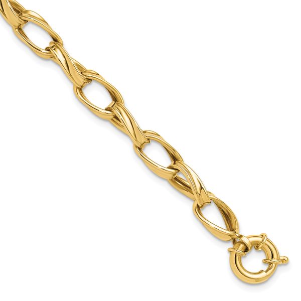 Leslie's 10K Polished Fancy Link Bracelet