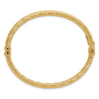 Leslie's 10K Polished and Textured Twisted Hinged Bangle - Image 2