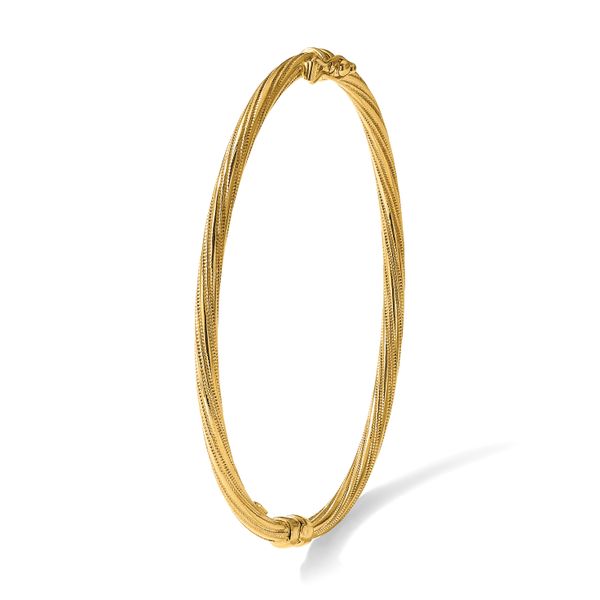 Leslie's 10K Polished and Textured Twisted Hinged Bangle - Image 5