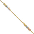 Leslie's 10K Two-tone w/White Rhod Polished Station 9in Plus 1in ext. Ankle