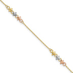 Leslie's 10K Two-tone w/White Rhod Polished Station 9in Plus 1in ext. Ankle