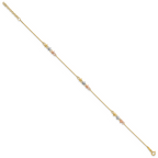 Leslie's 10K Two-tone w/White Rhod Polished Station 9in Plus 1in ext. Ankle - Image 2