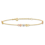 Leslie's 10K Two-tone w/White Rhod Polished Station 9in Plus 1in ext. Ankle - Image 3