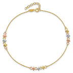 Leslie's 10K Two-tone w/White Rhod Polished Station 9in Plus 1in ext. Ankle - Image 4