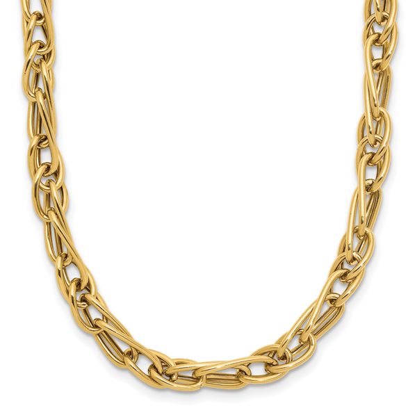 Leslie's 10K Polished Fancy Link w/1in ext. Necklace