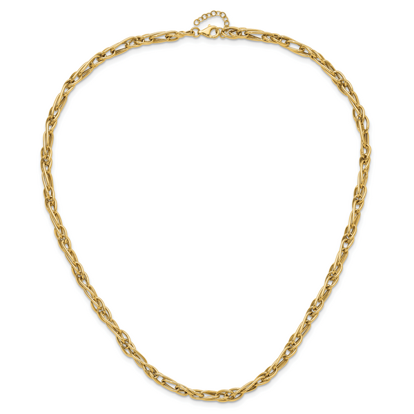 Leslie's 10K Polished Fancy Link w/1in ext. Necklace - Image 4