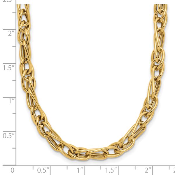 Leslie's 10K Polished Fancy Link w/1in ext. Necklace - Image 5