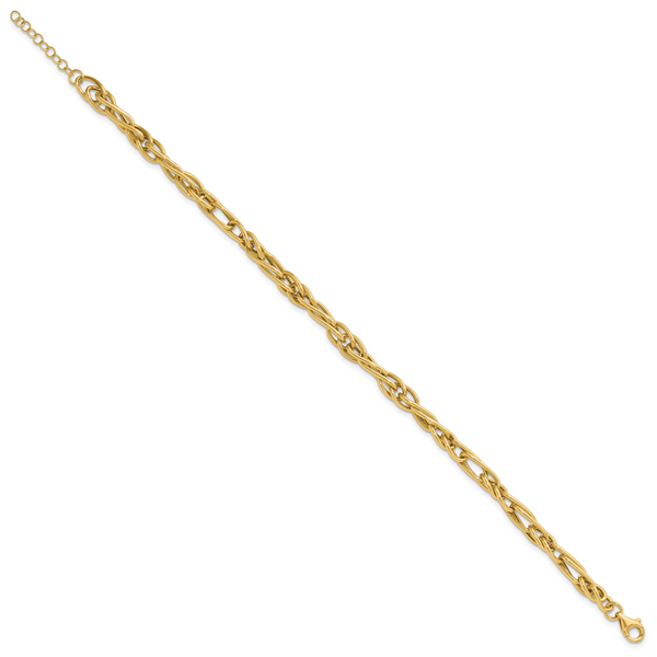 Leslie's 10K Polished Fancy Link w/1in ext. Bracelet - Image 2