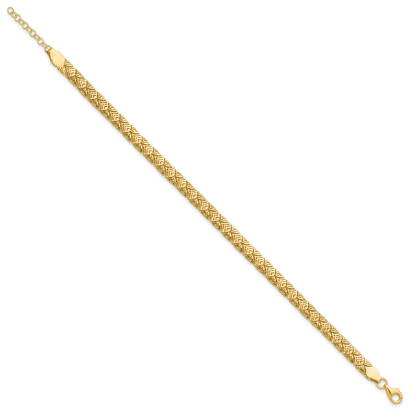 Leslie's 10K Polished Fancy Mermaid Pattern w/1in ext. Bracelet - Image 2