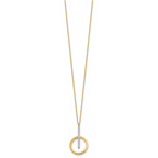 Leslie's 10K w/White Rhodium Polished Bar w/Circle Pendant Necklace - Image 2