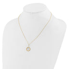 Leslie's 10K w/White Rhodium Polished Bar w/Circle Pendant Necklace - Image 3