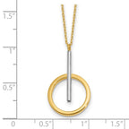 Leslie's 10K w/White Rhodium Polished Bar w/Circle Pendant Necklace - Image 5
