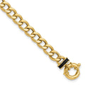 Leslie's 10K Polished with Black Enamel Flat Oval Link w/1in ext. Bracelet