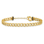 Leslie's 10K Polished with Black Enamel Flat Oval Link w/1in ext. Bracelet - Image 3